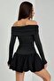 Madonna Collar Balloon Skirt Mini Dress JT9072 - 5
