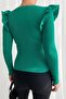 Emerald Stretchy Knitwear Fabric Shoulder Stylish Design Basic Knitwear Sweater 0250 - 5