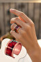 Women's Copper Bracelet Ring Set - Chlara Model Special Edition Metal Box and Quartz Stone - 7