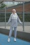 Hooded Zippered Tracksuit Set with Stripe Detail - 1016