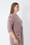 Women's Plus Size Bamboo Micro Fabric Zippered Stylish Velvet Dress / Mink - - B 3449 - 7