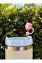Pink Flower Thermos Accessory/Floral Straw Protector/Straw Cover/Straw Stopper - 4