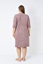 Women's Plus Size Bamboo Micro Fabric Zippered Stylish Velvet Dress / Mink - - B 3449 - 8