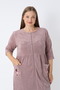 Women's Plus Size Bamboo Micro Fabric Zippered Stylish Velvet Dress / Mink - - B 3449 - 6