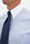 Comfort Fit Striped 100% Cotton Men's Shirt with Lapel Pin - 7