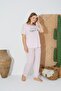24073 Large Size Women's Short Sleeve Pajamas Set - 3