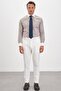 White Italian Collar 100% Cotton Comfort Fit Brown Men's Shirt - 6