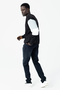 Men's Crew Neck Printed Sleeve Trimmed 3-Thread Sweatshirt Black - 25K 5298 - 2
