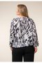 Women's Large Size Black Long Sleeve Blouse with Sleeve Cuffs and Ribbed Hem 65N38812 - 4