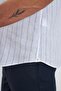 Italian Collar Striped Comfort Fit 100% Linen Men's Shirt - 8