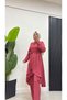 Asymmetrical Cut Skirt with Ruffles, Hijab Tunic and Pants Set-Brc1311 - 4