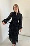 Scalloped Floor Skirt Belted Long Dress - 4