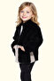Girl's Plush Black Ecru Zippered Welsoft Winter Coat - 3