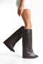 Women's Pointed Toe Heeled Daily Slip-On Boots & Boots Spigo Brown - 4