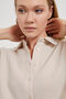 Women's Long Sleeve Basic Thin Loose Muslin Stone Shirt - 2