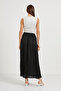 Women's Elastic Waist Summer Black Long Skirt - 3