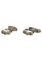 Moxy Zircon Stone Double Color Steel Earrings - 4