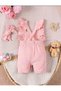 Baby Girl Summer Jumpsuit with Back Detail 100% Cotton - 4