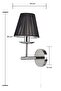 Esila Decorative Black Rope Hat Rack Chrome Plated Metal Modern Wall Sconce Indoor (with Rope Switch!!!) - 5