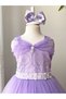 Pearl Lace Strap Detail Girl's Evening Dress - 4