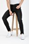 Men's Denim Pants Black Nail Detail Slim Fit Skinny Fit Lycra Buttoned Jeans - 2