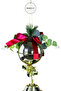 Christmas Ornament Ribbon Rattle Bell Gold Claret Red 40 cm - 2