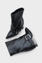 Women's Pointed Toe Buckle Heeled Casual Boots Hatiy Black - 2
