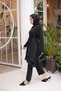 Asymmetrical Cut Skirt with Ruffles, Hijab Tunic and Pants Set-Brc1311 - 6