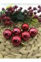 Red Christmas Tree Ornament Cici Ball 3 CM 6 Pieces - 2