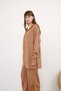 Women's Silvery Mercerized Knitwear Camel Cardigan Set with Trousers - 4