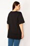 Women's Large Size Black Digital Printed Cotton Fabric Blouse 65n33273 - 6