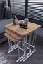 3' Square Zigon Coffee Table Silver Leg Atlantic Pine - 3