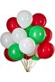 New Year's Pastel Red Green White Latex Balloon Set 15 Pieces - 2