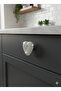 Handmade Adhesive Silvery Silicone Heart Handle Furniture Kitchen Bathroom Cabinet Drawer Handle 1Pcs - 3
