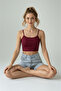 Recuperative Crop Top Stretchy Scuba Fabric Sports Blouse with String Straps Sports Bras - 3