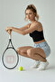 Scuba Fabric Gatherer Front Back V Neck String Strap Sports Crop Top Sports Bras - 4