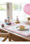 Ribbon Patterned 4-Piece American Serviettes - 35X45Cm - 4-Piece Suede American Serviette Set - 4