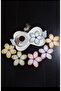 6-Piece Glazed Detailed Flower Coffee Side Presentation Cocktail Napkins - 6