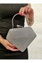 Women's Big Platinum Evening Clutch Night Chain Wedding Bag - 5