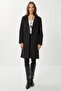 Double-Breasted Collar Buttoned Cashmere Coat Black Lto0020 - 2