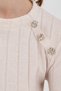 8132A Shoulder Button Detail Tunic Beige - 4