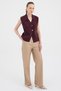 7355 Button Detail Zero Sleeve Vest Claret Red - 3