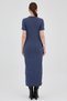 Indigo Short Sleeve F Corded Fabric Tight Dress 8131A - 5