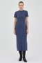 Indigo Short Sleeve F Corded Fabric Tight Dress 8131A