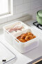 YAH XL Smart Kitchen Storage Box -Airtight Fridge & Pantry Organizers (2 Draining Baskets /Dividers) - 5