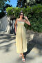Yellow Long Cotton Summer Dress – Unlined with Tie Straps - 7