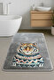 Logwe Gray Single Embroidered Bath Mat, Non-Slip Base 60X100 cm - 2