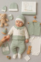 Baby Boy Rabbit Waffle 10-Piece Newborn Hospital Exit Zibin Set Boxed
