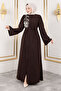 Daisy Patterned Beaded Embroidered Modest Ferace TSD240314 - 7