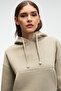 SELENE Women’s Hooded Pocketed Kangaroo Regular Fit Stone Sweatshirt - 5